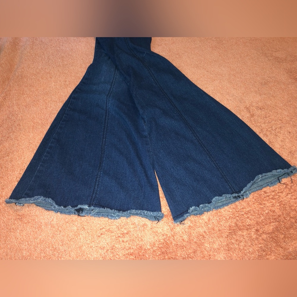 High waisted wide flare denim jeans